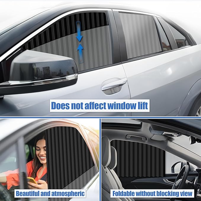 XCBYT Car Window Shades - 4 Pack Car Privacy Curtains 99% UV Light Block Side Window Covers for Van SUV Pickup Truck Keeps Cooler for Sleeping Camping