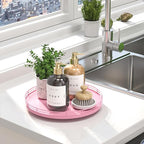 12 Oak Wood Bathroom Tray for Counter, Vanity Tray for Perfume Lotion Candle Makeup Jewelry Sink Soap Holder Turntable