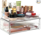 ZHIAIstackable storage drawer, transparent acrylic storage box, cosmetics and beauty product storage organizer, suitable for 