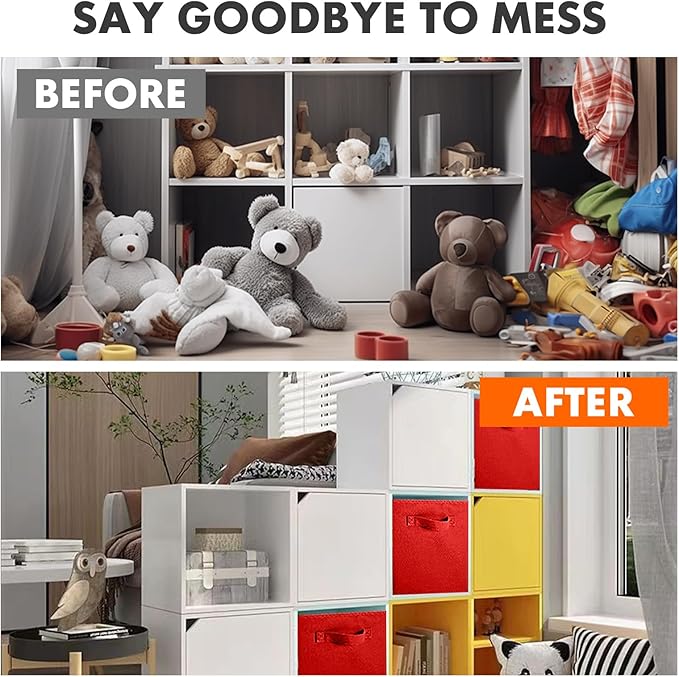 ShellKingdom Storage Bins, Foldable Fabric Storage Cubes And Cloth Storage Organizer Drawer For Closet And Toys Storage, 13 X