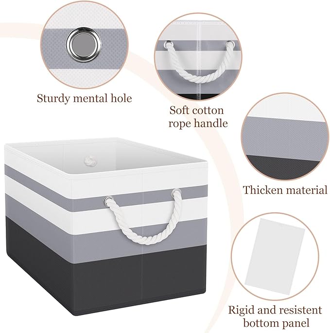Fab totes Storage Bins [3-Pack], Foldable Storage Baskets for Organizing Toys, Books, Shelves, Closet, Large Storage Box with
