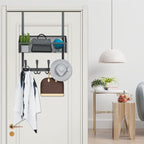 Kaiferty Over The Door Hooks Organizer, Coat Rack Over The Door Storage Hanger Towel Rack, Back of Door Storage Organizer for