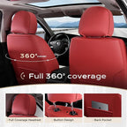 Coverado Seat Covers Full Set, 5 Seats Seat Covers for Cars, Waterproof Nappa Leather Car Seat Covers with Head Pillow, Seat 