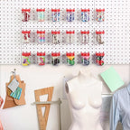 Unittype 20 Set Pegboard Organizer Accessories Peg Boards Jars with Lids Plastic Pegboards Bins Storage Containers Clear Peg 