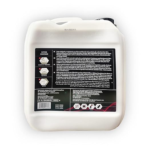 SONAX CutMax Cutting Compound | High-Abrasive Paint Correction Polish for P1500 Grit Sanding Marks | Silicone-Free, Dust-Free, and Odorless | Long Buffing Cycle for Severe Weathered Paint | 24650 | 5L
