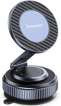 Suction Phone Mount for Car Dashboard/Windshield - 360°Adjustable Magnetic Phone Holder for Car, Foldable Car Phone Holder for iPhone 17/16/15/14/13/12 Series (Carbon Fiber & Aluminum Alloy)