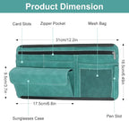 Sun Visor Organizer, Multi-Pocket Auto Visor Organizer for Car, SUV and Truck, Card Holder Glasses Holder for Car Interior Accessories Car Organizers And Storage, Blue