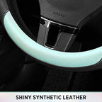 Road Comforts Steering Wheel Cover – Breathable Leather Steering Wheel Cover, Anti-Slip Grip, Universal Fit 14.5” to 15”, Hea