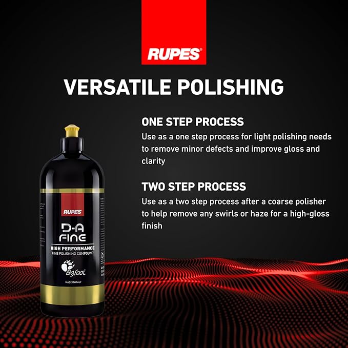 RUPES 9.DAFINE Pack of 12 1000 ml Yellow D-A Fine High Performance Polishing Compounds for Car Detailing & Removing Scratches | Micro-Abrasive Technology | Reduces Oxidation | Removes Fine Defects