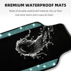 NBTEPEM Bling Car Floor Mats Full Set and Steering Wheel Cover, Universal Fit Most Cars, 4 pcs Sparkle Glitter Diamond Carpet, 5 pcs Bling Car Accessories Set for Women (Aquamarine Diamond)