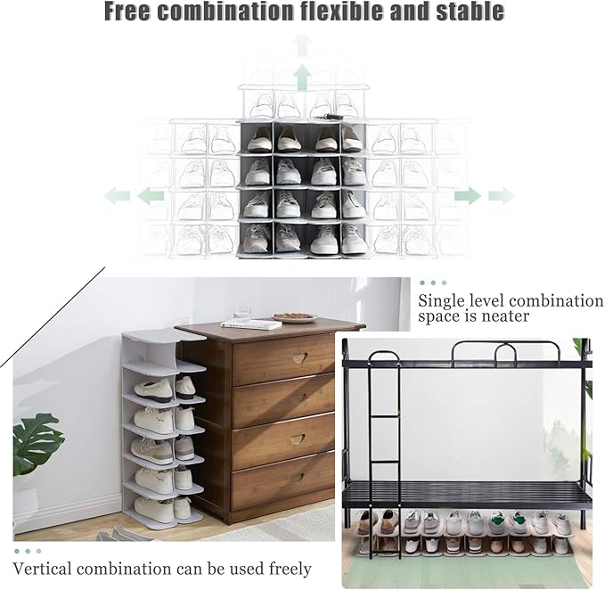 6-Tier Narrow Shoe Rack for Small Entryways, Space-Saving Adjustable Stackable Shelves, Free Standing Shoe Organizer for Clos