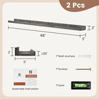 48 Inches Long Floating Shelves for Wall, Solid Pine Wood Picture Ledge Shelves, Wall Shelves with Lips, Nursery Book Shelves