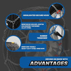 Snow Chains for Pickup Trucks & SUVs Off-road, Heavy Duty Quick Fit & Easy Installation Snow Tire Chains, Portable Reusable E