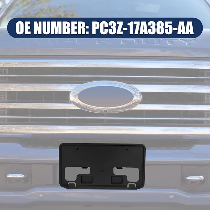 Front License Plate Frame Bracket Compatible with Ford F250 F350 F450 F550 Super Duty 2023 2024 2025 2026, Black No Drill Fro