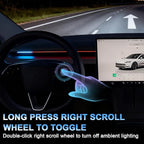 Tesla Smart Blind Spot Detection Ambient Lighting for Tesla Model 3 Y Highland Juniper, Plug-and-Play, Custom Color Modes Dyn