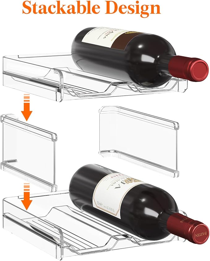 Lifewit 12 Pack Drawer Dividers Plastic 4" High, 11-17" Adjustable Drawer Organizers for Clothes, Plastic Stackable Wine Rack