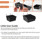 G.CORE 12 Pack Pegboard Bins PegBoard Cups with Hooks & Loops, Peg Board Hooks Assortment Organizer Accessory, Various Tools 