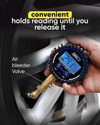 Digital Tire Pressure Gauge for Cars - Accurate Air Pressure Gauge for Tires with 360° Swivel Chuck - 200 PSI