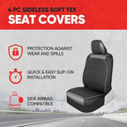 Motor Trend Black Cloth Car Seat Covers for Front Seats – Premium Automotive Bucket Seat Covers, Made for Vehicles with Remov