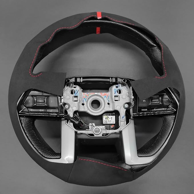 MEWANT DIY Steering Wheel Cover for Toyota Tacoma 2024 / Tundra 2022-2024 / Sequoia 2023-2024 Made of Black Suede