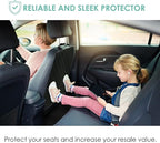 FH Group Faux Leather Auto Seat Back Kick Protectors –2 Pack Diamond Stitched Back Seat Protector for Driver and Passenger Se