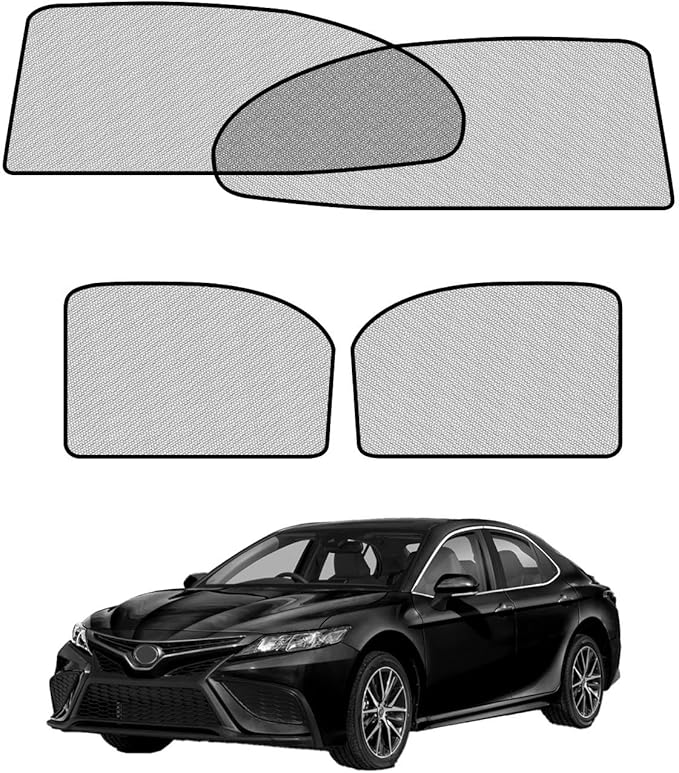 Car Window Shades for Toyota-Camry(2018-2024),4 Pack Car Window Cover for Baby Sun Shade Blocker Breathable Mesh,Reduce UV Rays & Heat Insulation Privacy Protection for Camping, Travel, Sleep