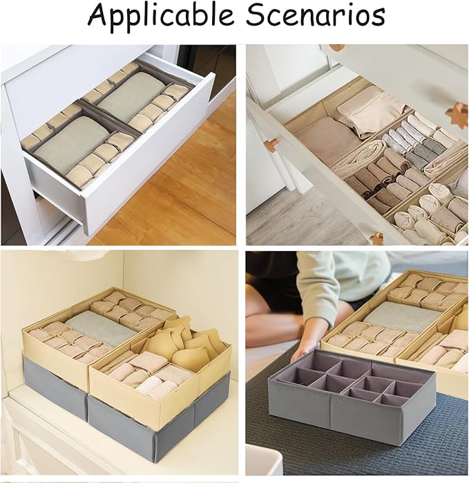 Drawer Organizer Clothes, Adjustable Dividers and Can Change the Size of the Dividers According , Can be Used in the Bedroom,