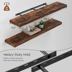 Heimlove 12 Inch Deep Floating Shelves, 55 x 12 inch Extra Long Floating Shelves for Wall, Large Display Shelf & Storage Shel