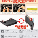 2 IN 1 Steering Wheel Tray with Car Seat Gap Filler Organizer | Car Food Eating Lunch Tray for Driver | Laptop Holder Office Desk | Between Seat Gap Storage Box - Car Gadgets & Roadtrip Essentials