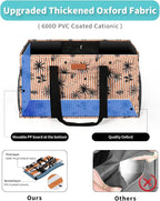 MHOMER Reusable Grocery Bags Extra Waterproof Large Utility Tote Bag with Carrying Handles Foldable Shopping Bags for Storage Space Saving Reinforced Bottom Durable Oxford Fabric Coconut Pattern