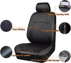 Universal Deluxe Pu Luxury Vinyl Faux Leather Car Seat Covers Full Set, Airbag Compatible, Breathable, Fit for Cars, Trucks, 