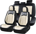 Coverado Car Seat Covers Full Set, Faux Leather Seat Covers for Car, Waterproof Car Seat Protectors 5 Seats, Automotive Seat 
