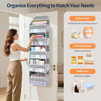 Yecaye Over The Door Organizer Storage, 5-Tier Heavy Duty Door Organizers Hanging with 10 Side Mesh Pockets, 44 lbs Load Capa