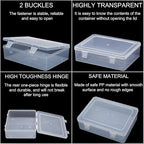 Bead Organizer Box, 90pcs Small Clear Plastic Storage Containers, Craft Storage Box Features Hinged Lid and Labels, Mini Boxe