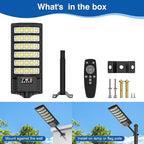 Solar Street Lights Outdoor Waterproof , 6500K 320°Wide Angle Flood light, LED Solar Parking Light with Motion Sensor and Rem
