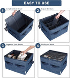 Moteph Shoe Organizer Closet Storage Solution with Clear Cover & Adjustable Dividers for Shoes, Handbags, Blankets, Linen, Cl