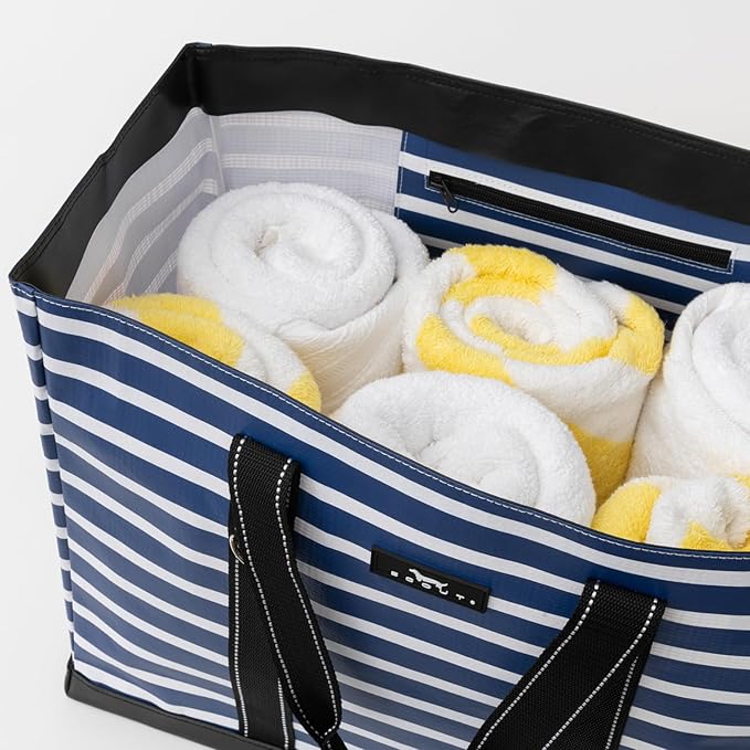 SCOUT Original Deano Tote Large - Durable Lightweight Open Top Beach, Pool & Lake Bag, Inside Zip Pocket, Folds Flat