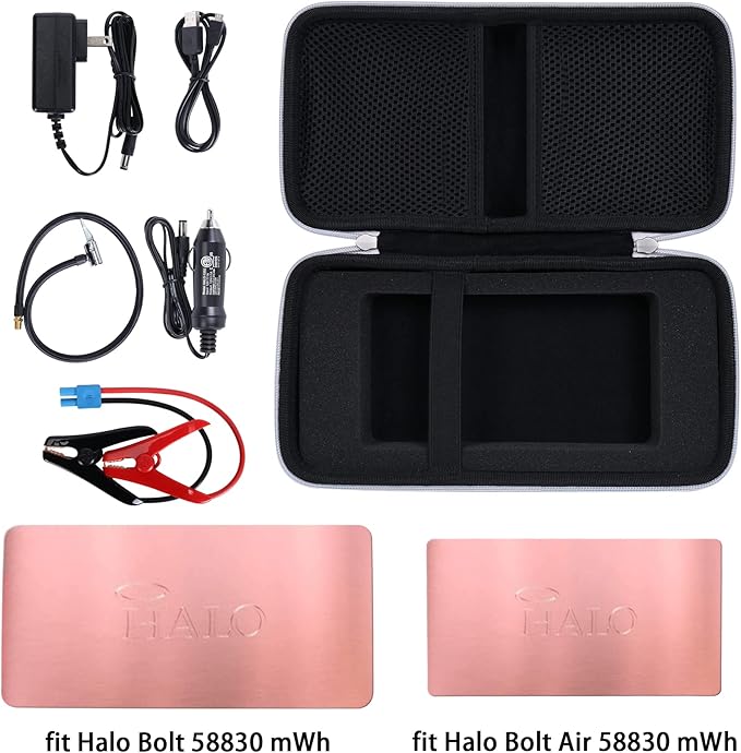 khanka Hard Travel Case Replacement for Halo Bolt 58830/57720 / Air 58830 / ACDC Max 55500 mWh Portable Emergency Power Kit, Portable Phone Laptop Charger, Case Only (Pink)