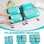 BAGAIL 9 Set Packing Cubes with Packing List Luggage Packing Organizers for Travel Accessories (Blue Green)