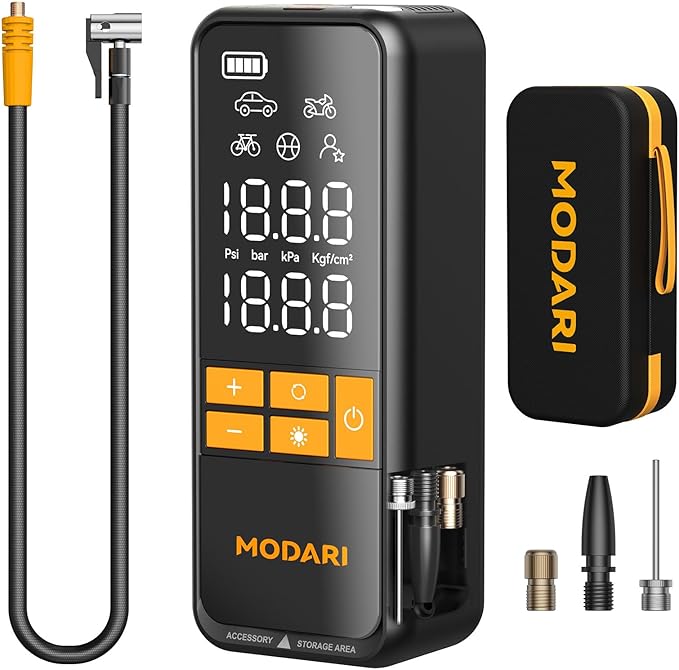 Tire Inflator Portable Air Compressor - 160 PSI Portable Tire Inflator for Car, Auto Shut-Off, Cordless Tire Inflators with Gauge for Car, Pickup, Bike and More