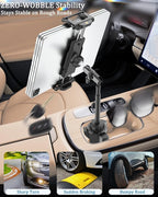 Cup Holder Car Tablet Mount [Thick Case Friendly] Aluminum Long Arm Heavy Duty Cupholder Tablet Mount for Truck/Pickup for Car Accessories, Fits iPad Pro 13/Air/Mini, Galaxy Tab, 5.5-15.6" Devices