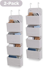Delta Children GAP babyGap 2-Pack Over the Door Storage Organizer with 4 Pockets, Grey
