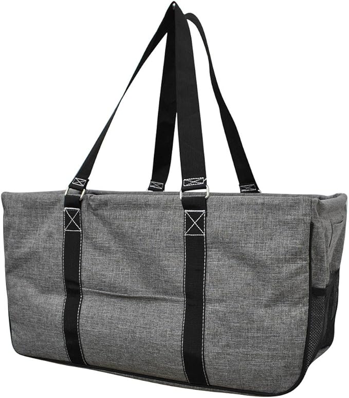 NGIL Extra Large Utility Tote Reusable Grocery Bag Oversized Collapsible for Groceries, Storage, Picnic, Beach (Gray)