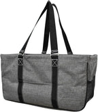NGIL Extra Large Utility Tote Reusable Grocery Bag Oversized Collapsible for Groceries, Storage, Picnic, Beach (Gray)