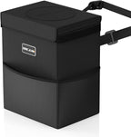 Beicarin Car Trash Can with Lid - Trash Bag Hanging with Storage Pockets Leak-Proof Organizer Collapsible and Portable Waterproof Garbage Bin, 2.2 Gallons Multipurpose Trash Bin for Car