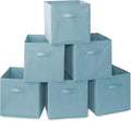Casafield Set of 6 Collapsible Fabric Cube Storage Bins, Baby Blue - 13" Foldable Cloth Baskets for Shelves, Cubby Organizers