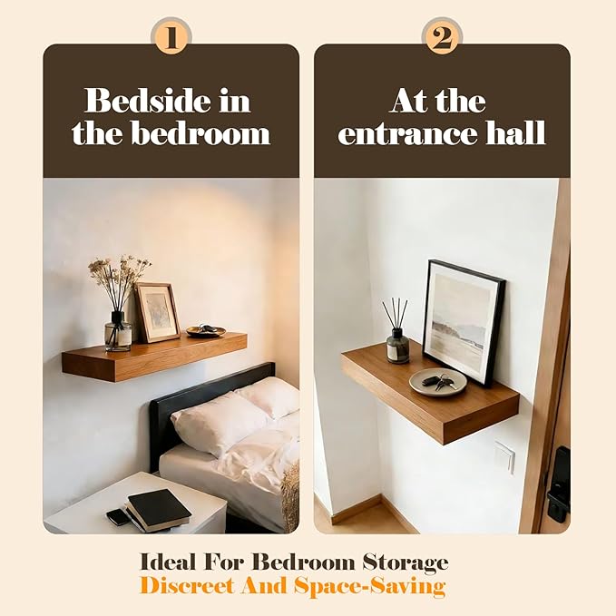 Magic Flap Hidden Shelf with Secret Compartment, Wall Mounted Floating Shelf with Concealed Storage Drawer, Hidden Compartmen