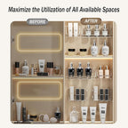 MORNITE 6 Pcs Medicine Cabinet Tray Organizer, Bathroom Vanity Toilet Cabinet Inside Shelves Storage Holder for Skincare Perf