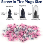 110 PCS Tire Repair Screws, Vacuum Tire Plug Kit Spiral Rubber Nail, Tire Plugs Screw Type Fast Tool Self Screw in Tire Plugs