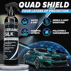 Carfidant Ceramic Silk - Ceramic Coating Spray - High Gloss, Hydrophobic Protection & Chemical Resistance for Cars, RVs & Boats - Long-Lasting Shine & Durability for Exterior Detailing - 8 fl. Oz.